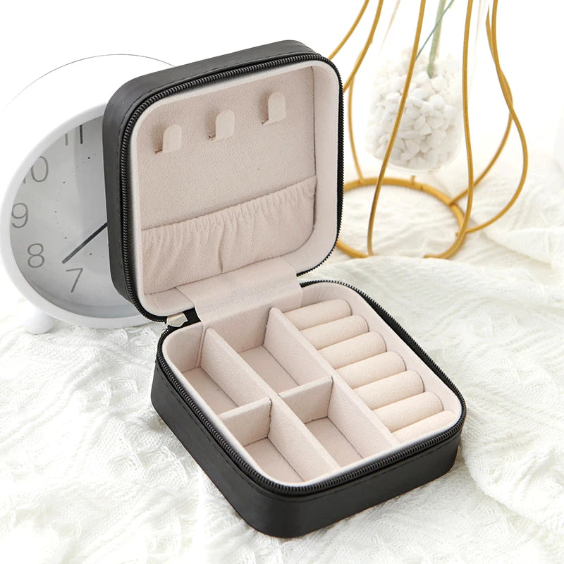 Luxe Velvet Travel Jewelry Box | Portable Organizer for Rings, Earrings & Necklaces.