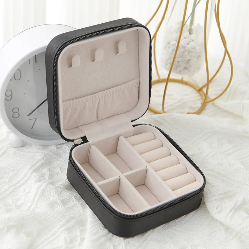 Luxe Velvet Travel Jewelry Box | Portable Organizer for Rings, Earrings & Necklaces.