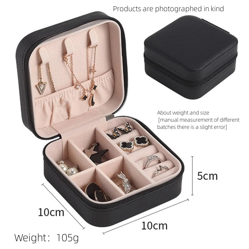 Luxe Velvet Travel Jewelry Box | Portable Organizer for Rings, Earrings & Necklaces.